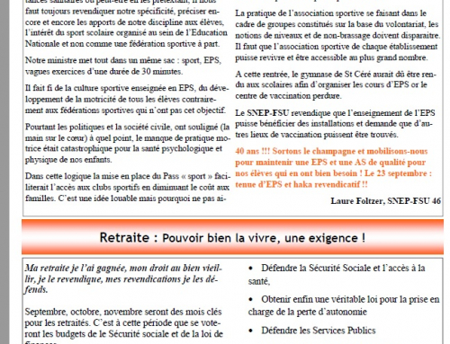 Journal FSU – Sept 2021 – n° 105