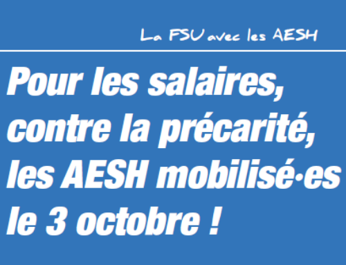 Pour les salaires, contre la précarité, les AESH mobilisé·es le 3 octobre !