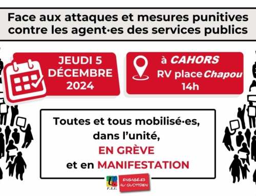 En grève le 5 décembre, face aux attaques et mesures punitives contre les agent·es des services publics